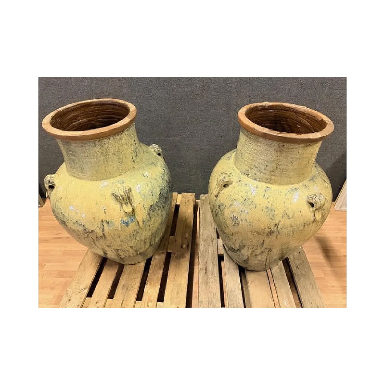 Pair of glazed terracotta orcs, 20th century 7