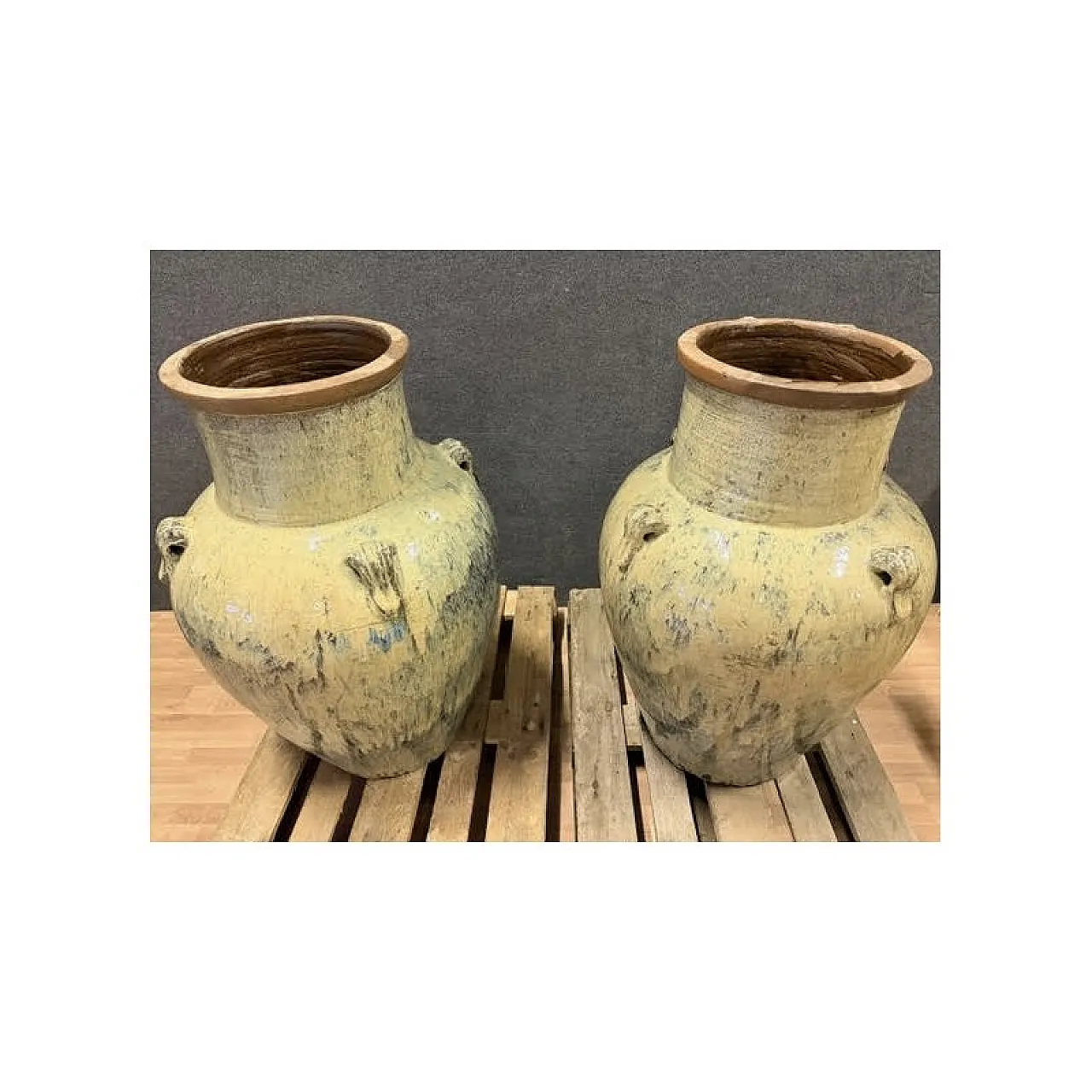 Pair of glazed terracotta orcs, 20th century 14