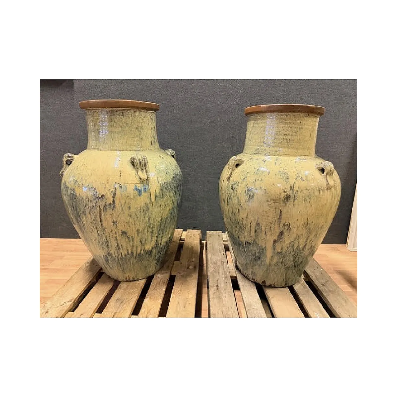 Pair of glazed terracotta orcs, 20th century 15