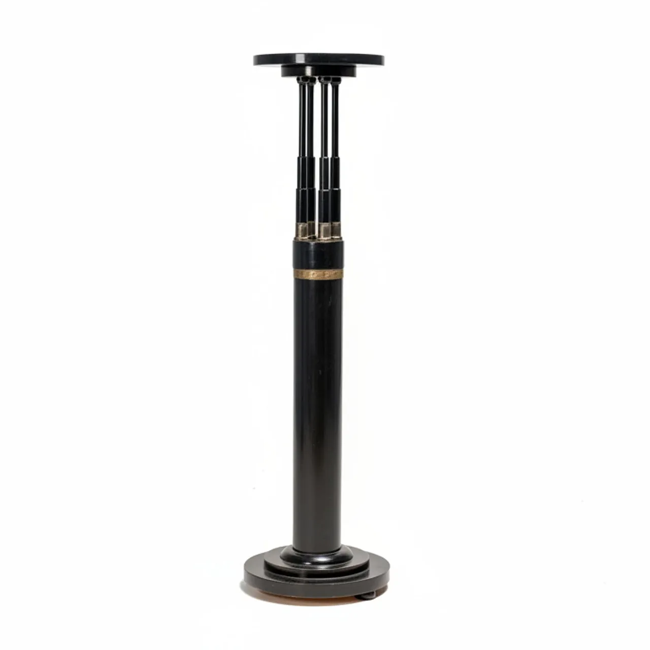 Black lacquered pedestal with brass details, 20th century 1