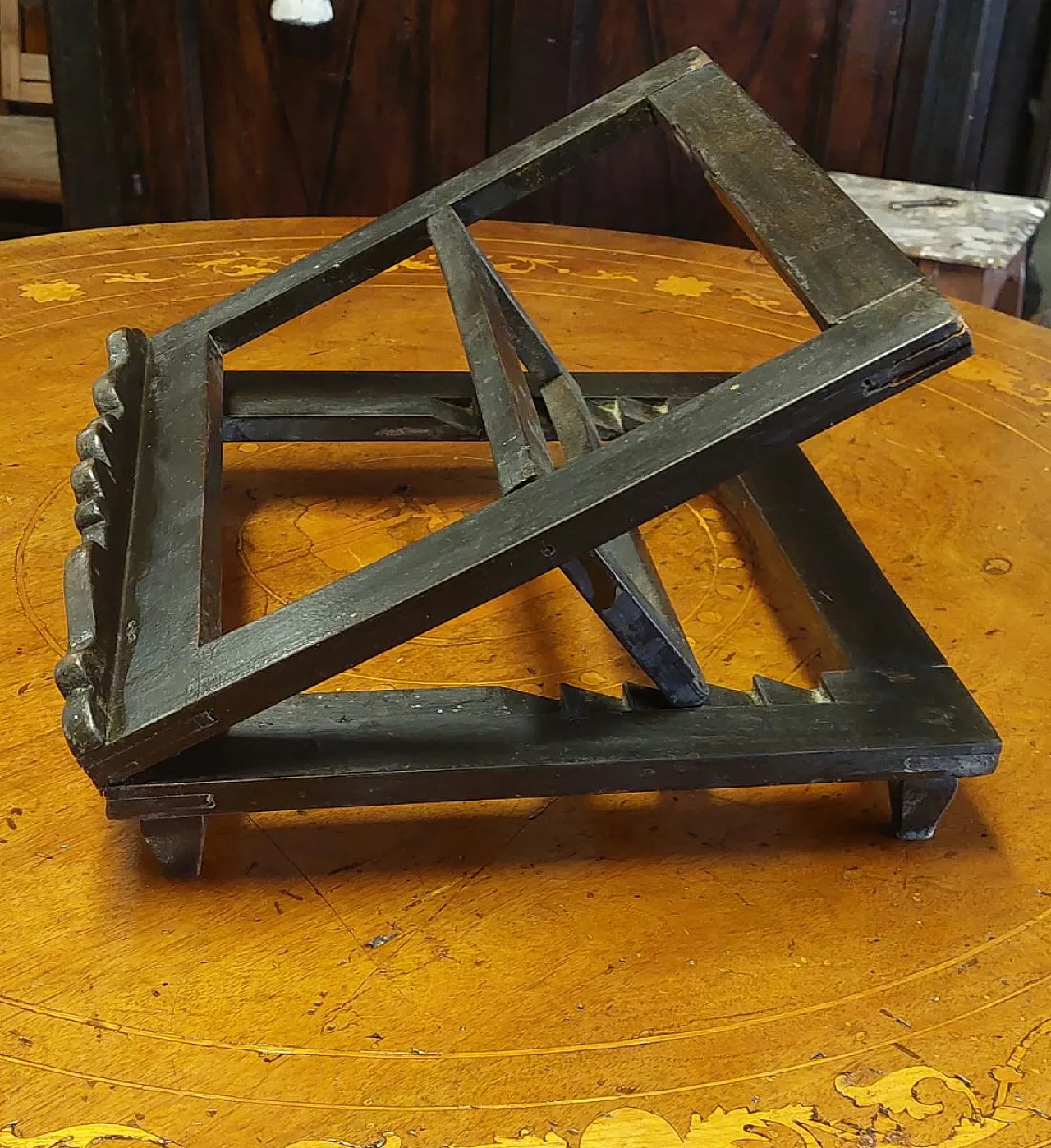 Dark-dyed wooden school lectern, 19th century 11