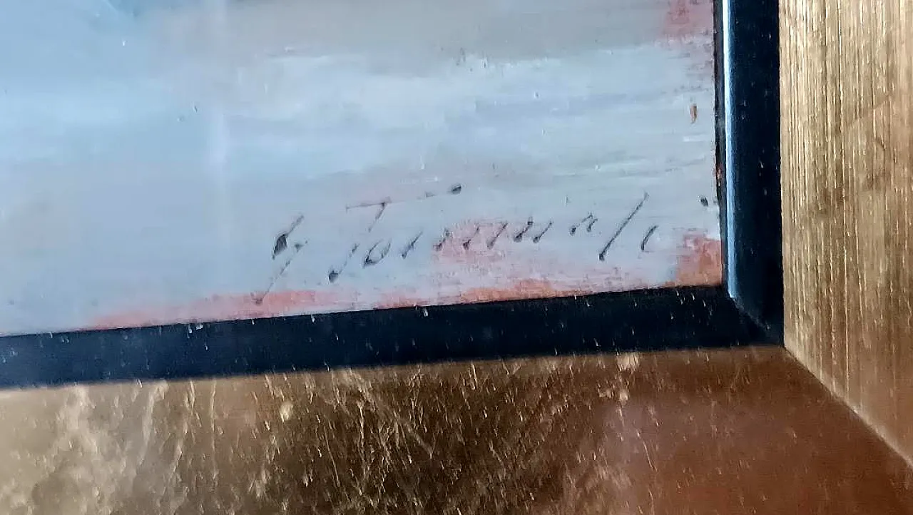 La lavandaia di Gino Tommasi, olio su tavola, primo '900 8