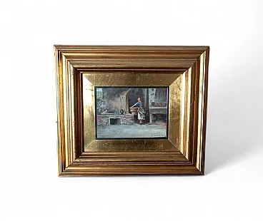 La lavandaia di Gino Tommasi, olio su tavola, primo '900