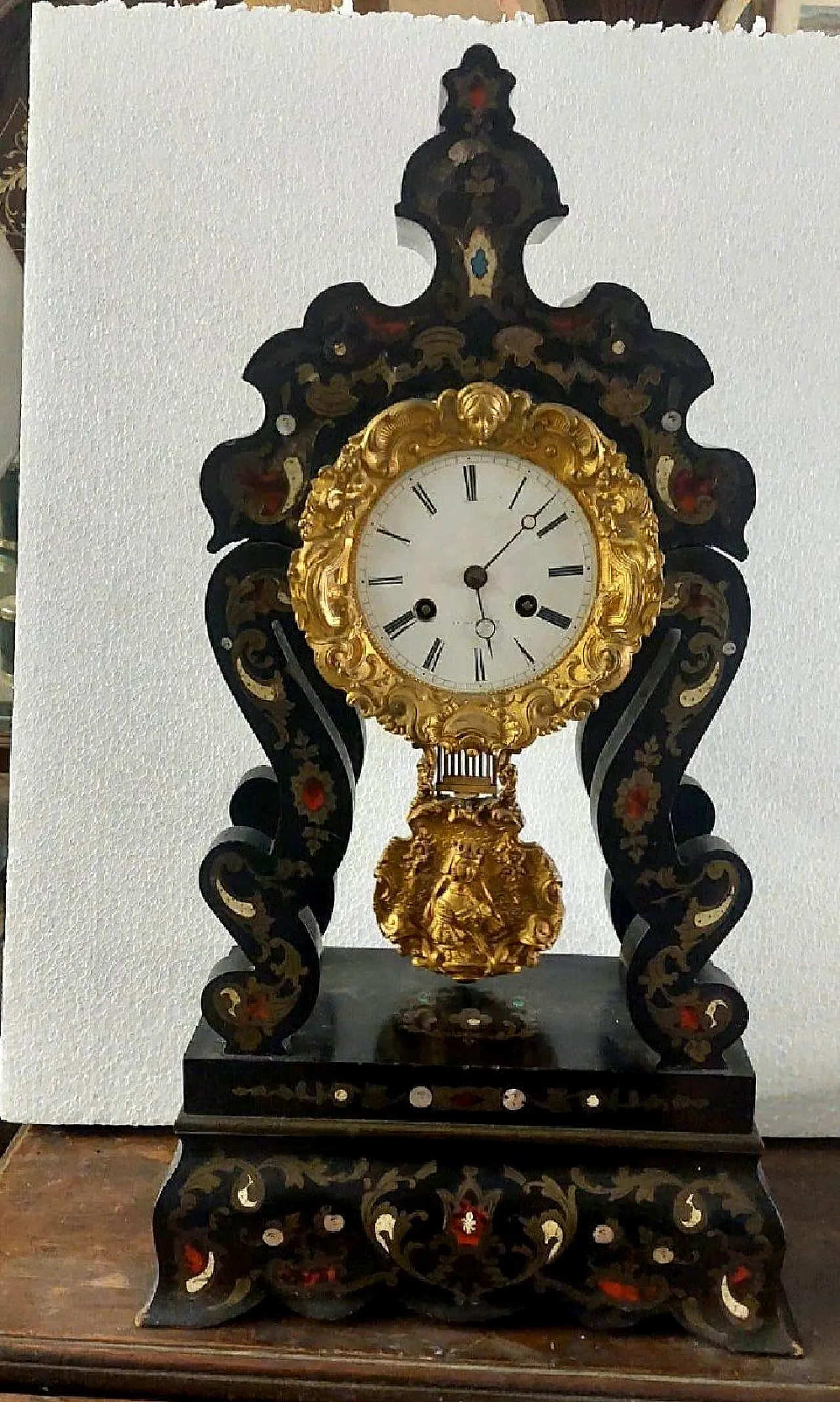 Napoleon III temple clock in gilded bronze, 19th century 1