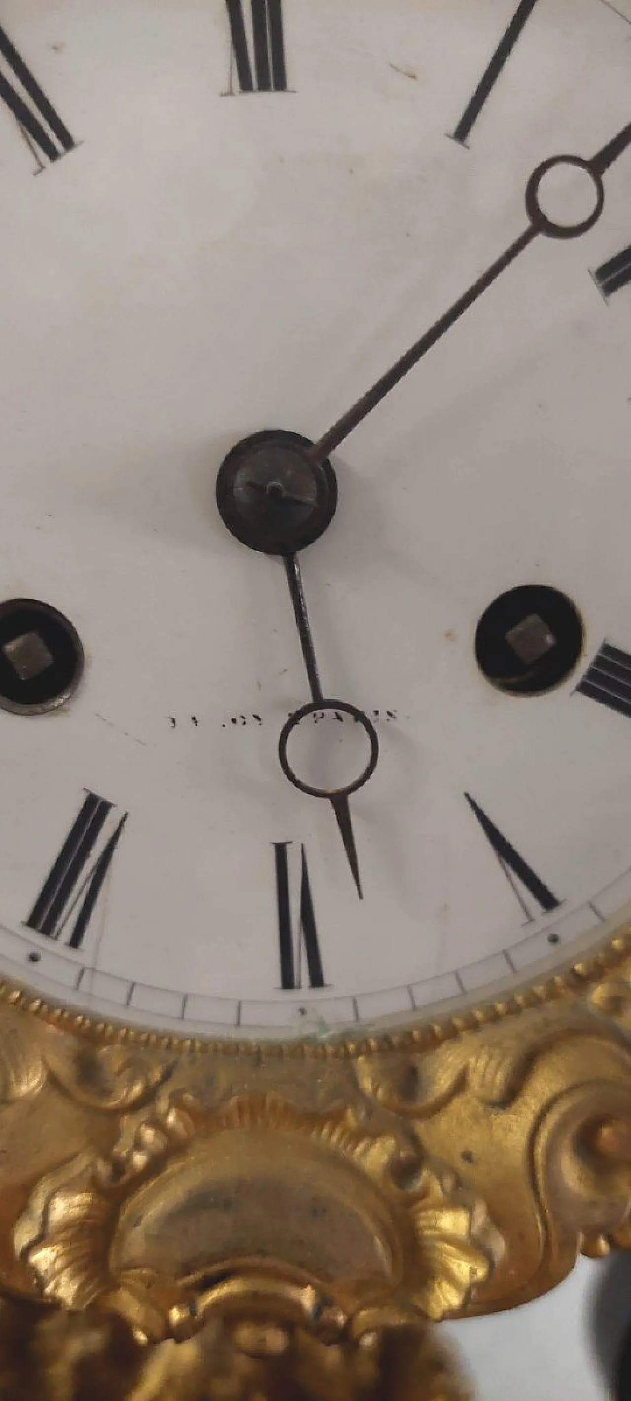 Napoleon III temple clock in gilded bronze, 19th century 6