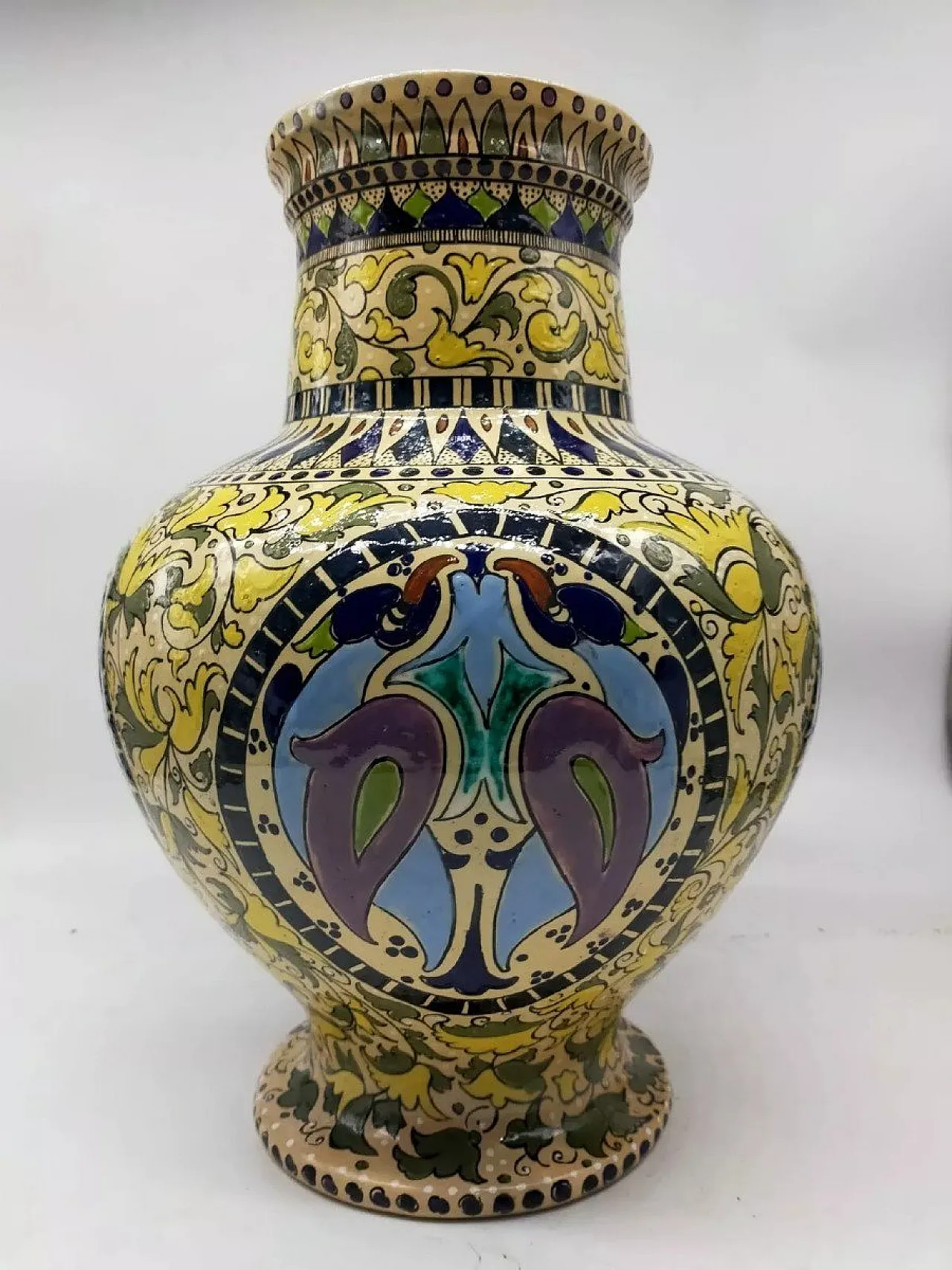 Vaso in maiolica Liberty, primo '900 1