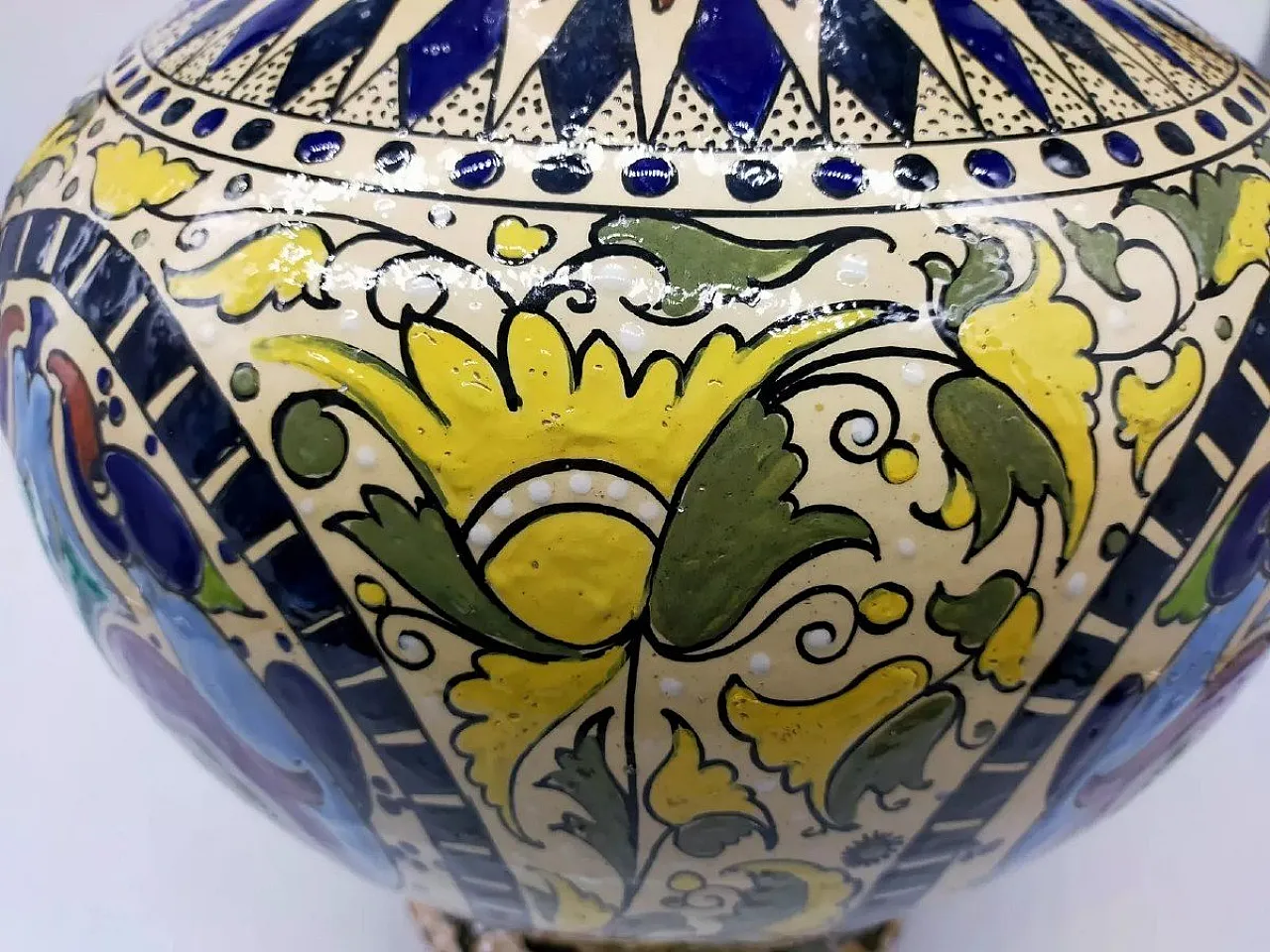 Vaso in maiolica Liberty, primo '900 8