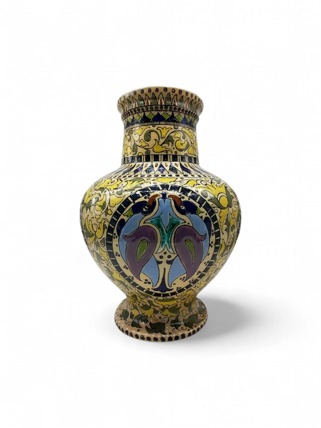 Vaso in maiolica Liberty, primo '900 11