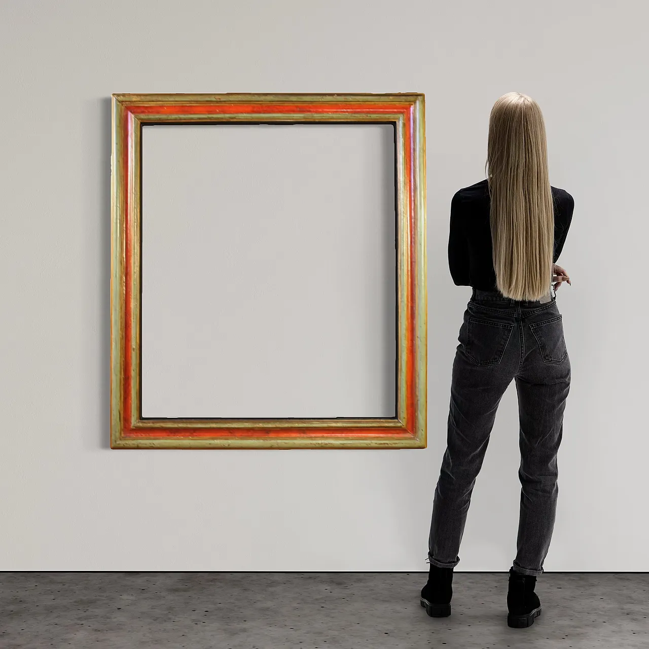 Lacquered and gilded antique Spanish frame, 18th century 2