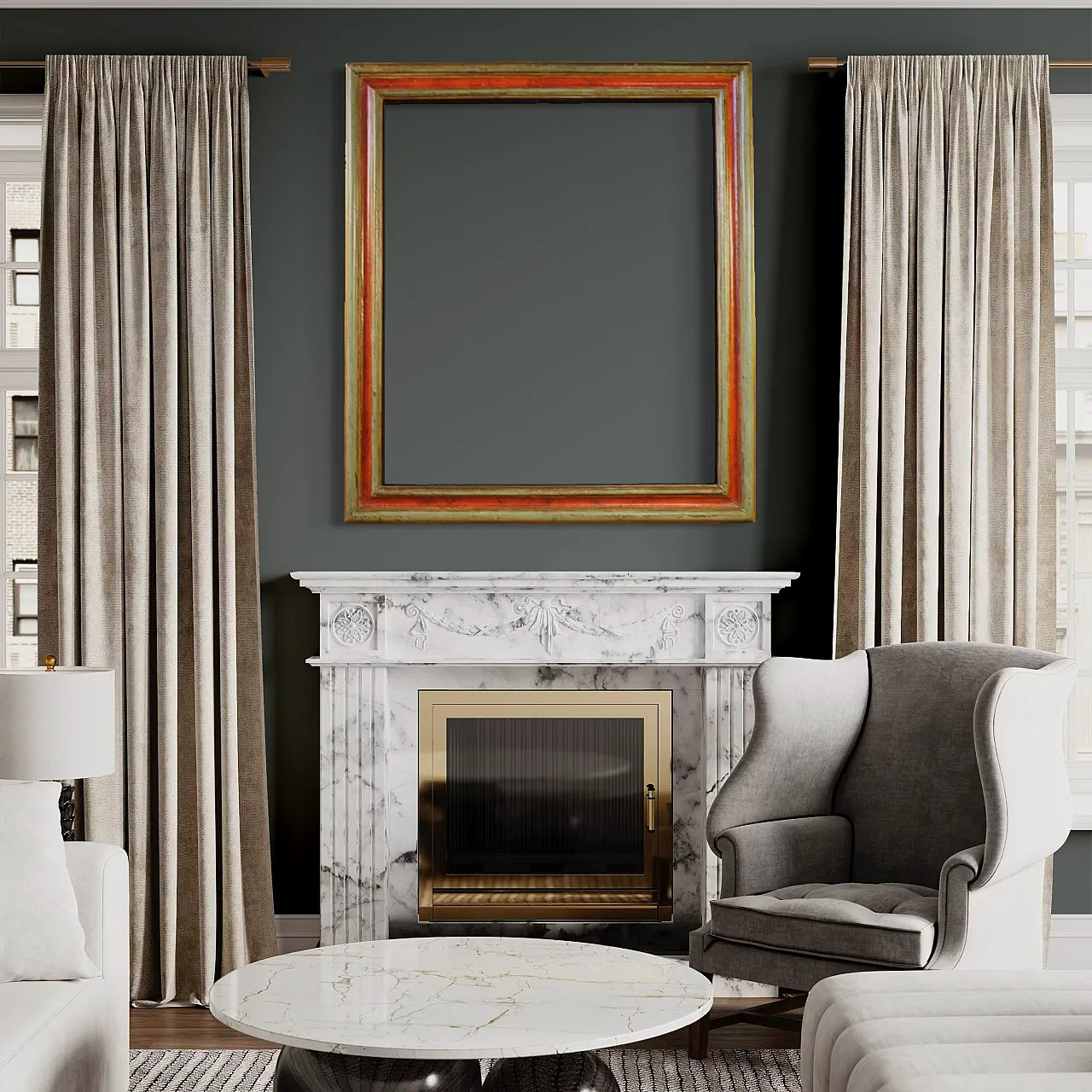 Lacquered and gilded antique Spanish frame, 18th century 13