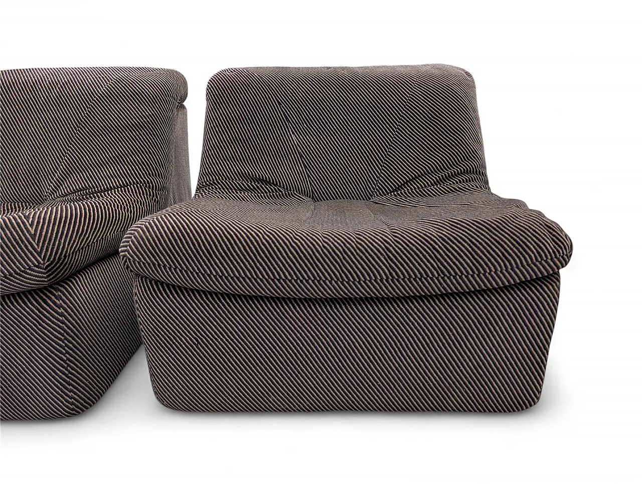 Divano modulare in tessuto, set di 4 poltrone e 1 tavolino, anni '70 6