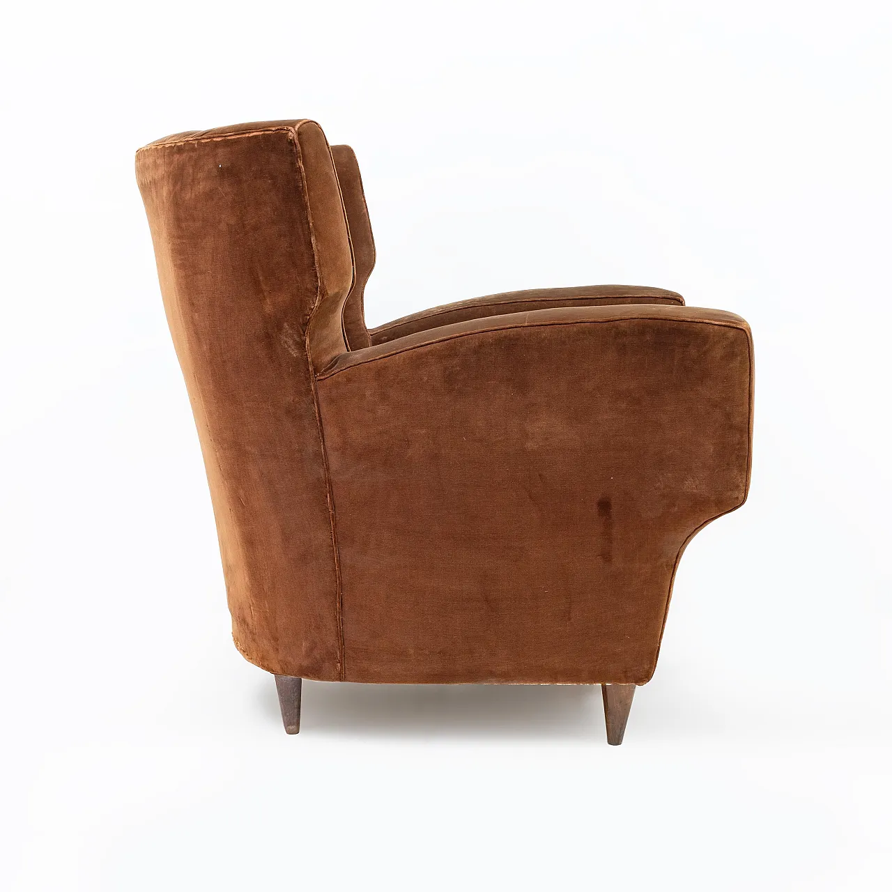 Coppia di poltrone in velluto Melchiorre, anni '50 6