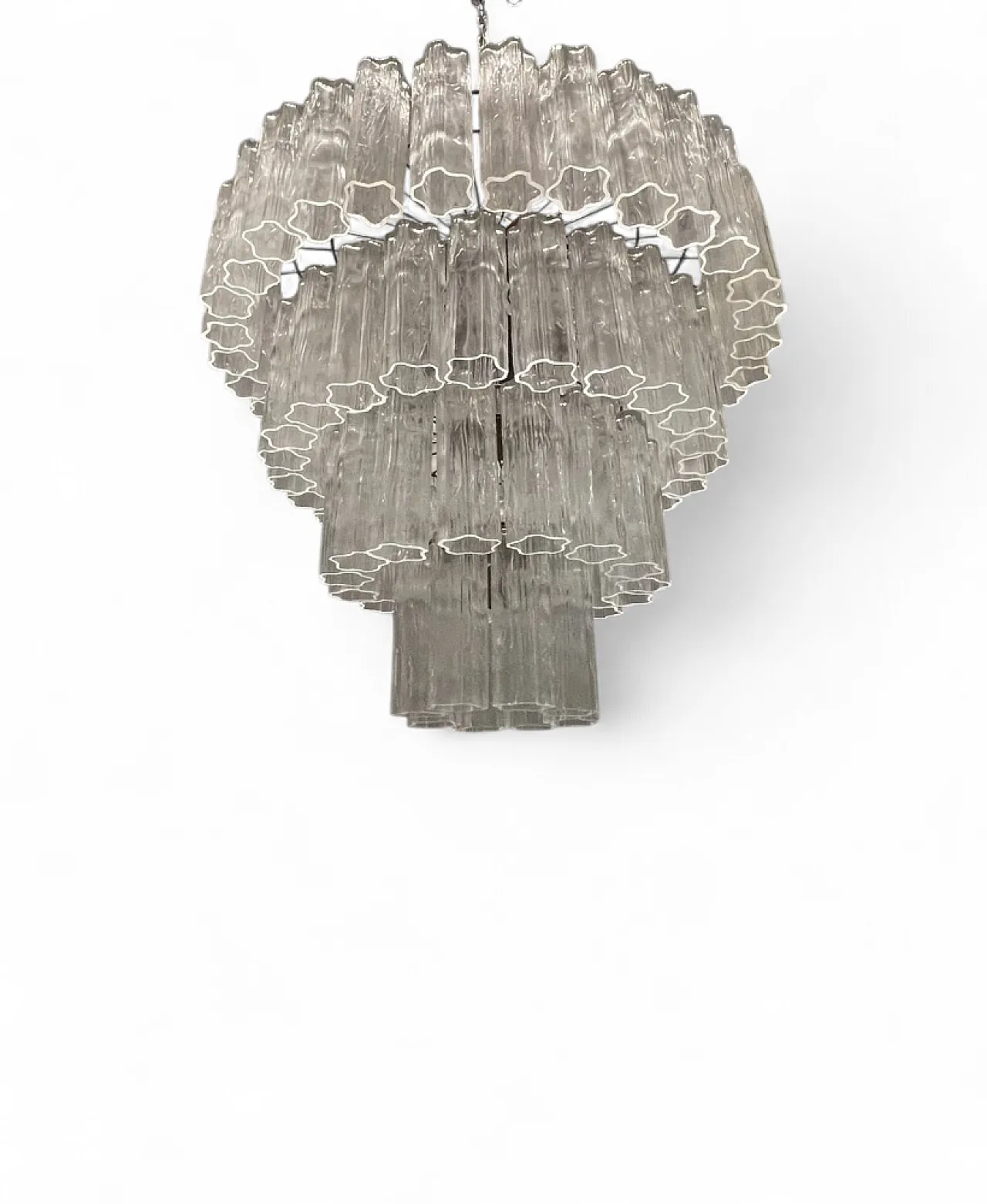 Tronchi Tube chandelier in Murano glass by Paolo Venini, 1980s 13