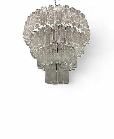 Tronchi Tube chandelier in Murano glass by Paolo Venini, 1980s