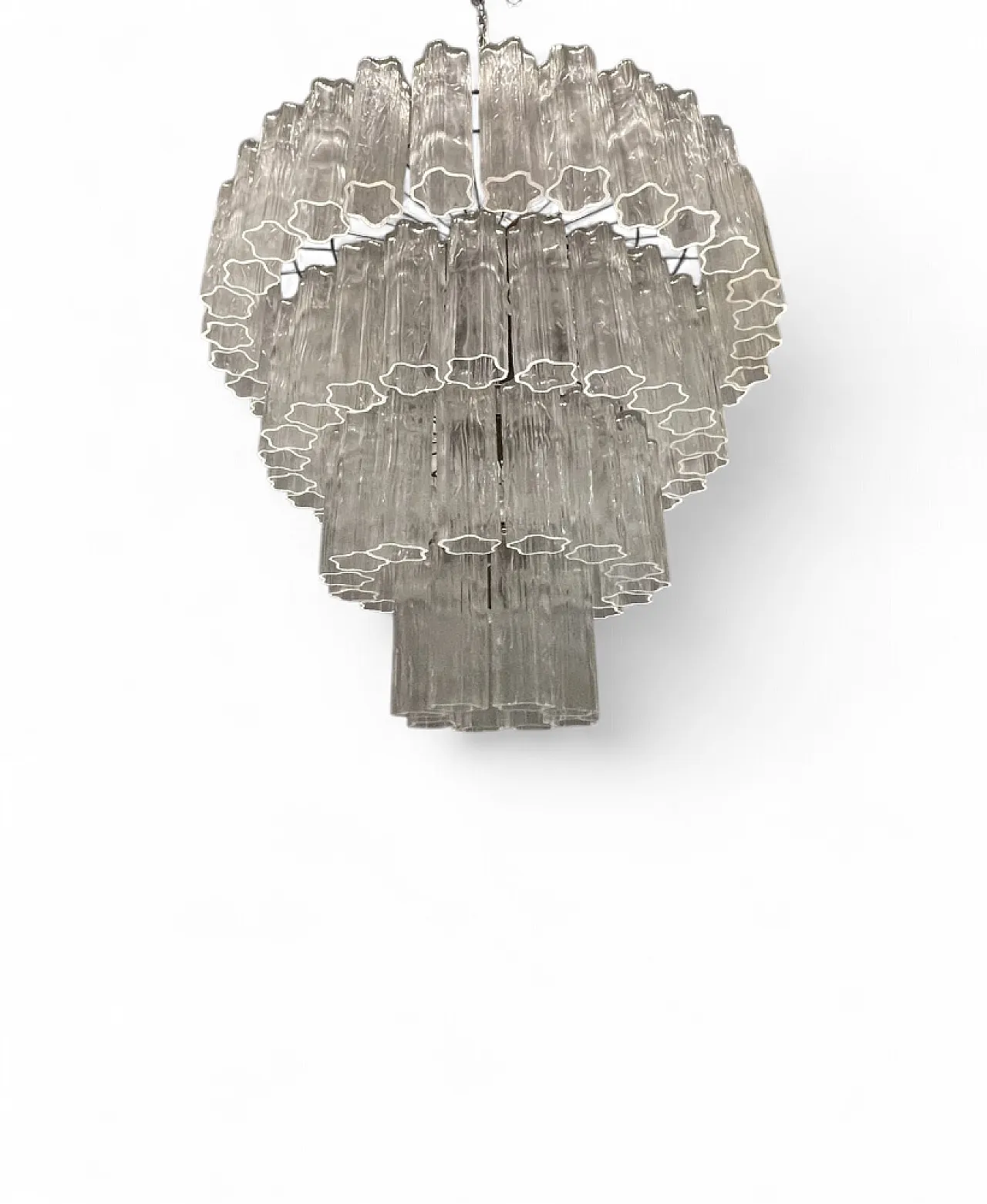 Tronchi Tube chandelier in Murano glass by Paolo Venini, 1980s 15
