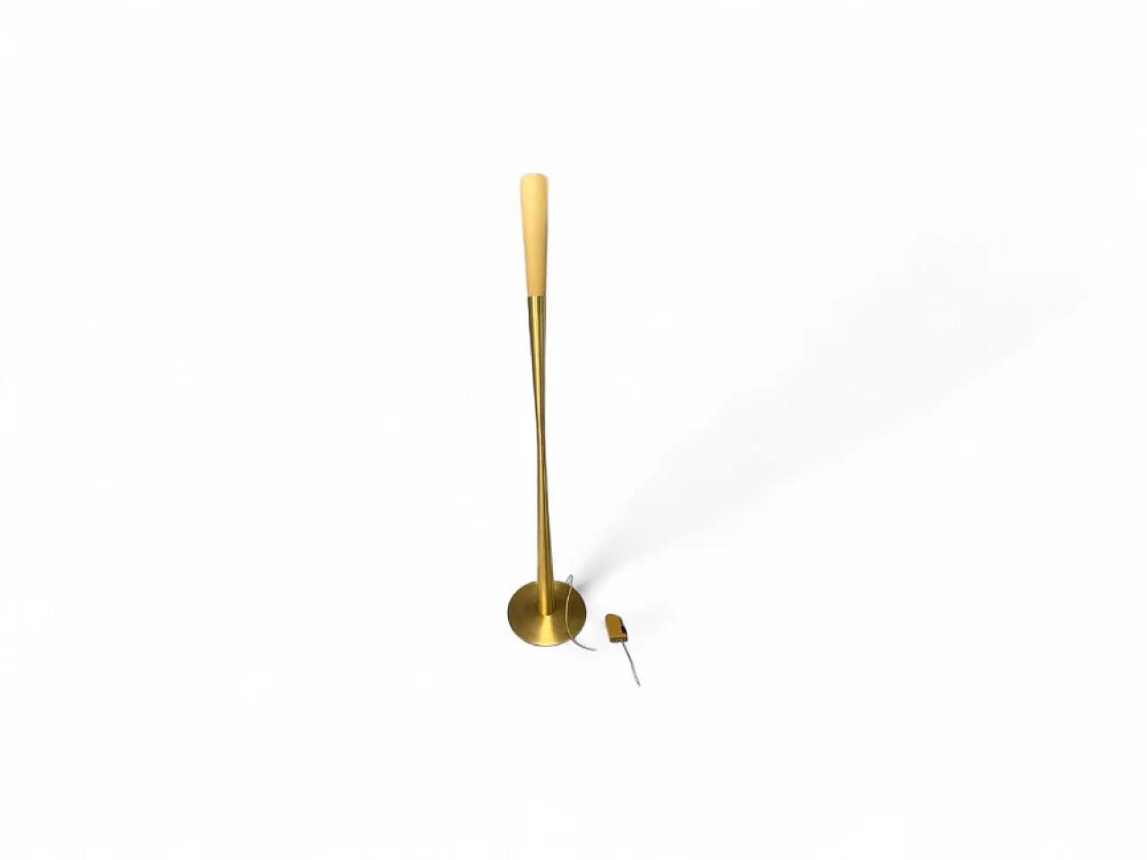 Flûte floor lamp in satin brass, 1980s 11