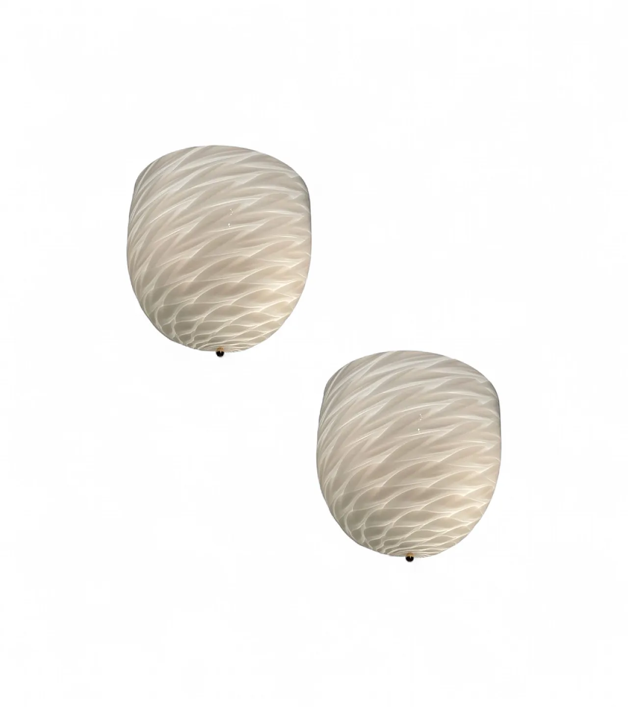 Pair of White Murano Glass Sconces by Diaz De Santillana, 1970s 9