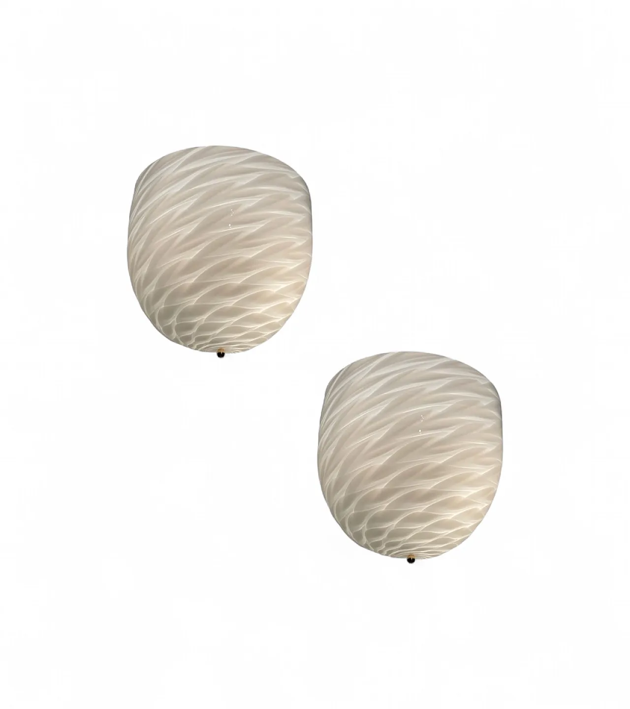 Pair of White Murano Glass Sconces by Diaz De Santillana, 1970s 10