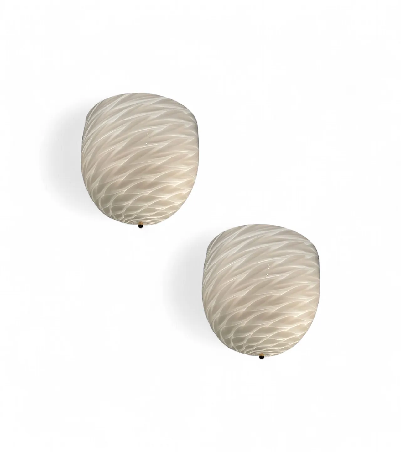 Pair of White Murano Glass Sconces by Diaz De Santillana, 1970s 11