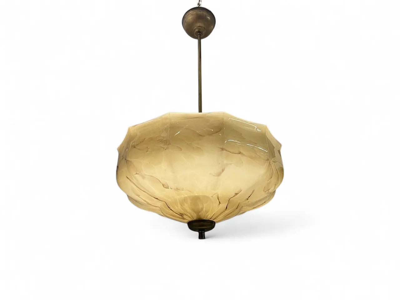 Opaline glass pendant lamp, 1940s 8
