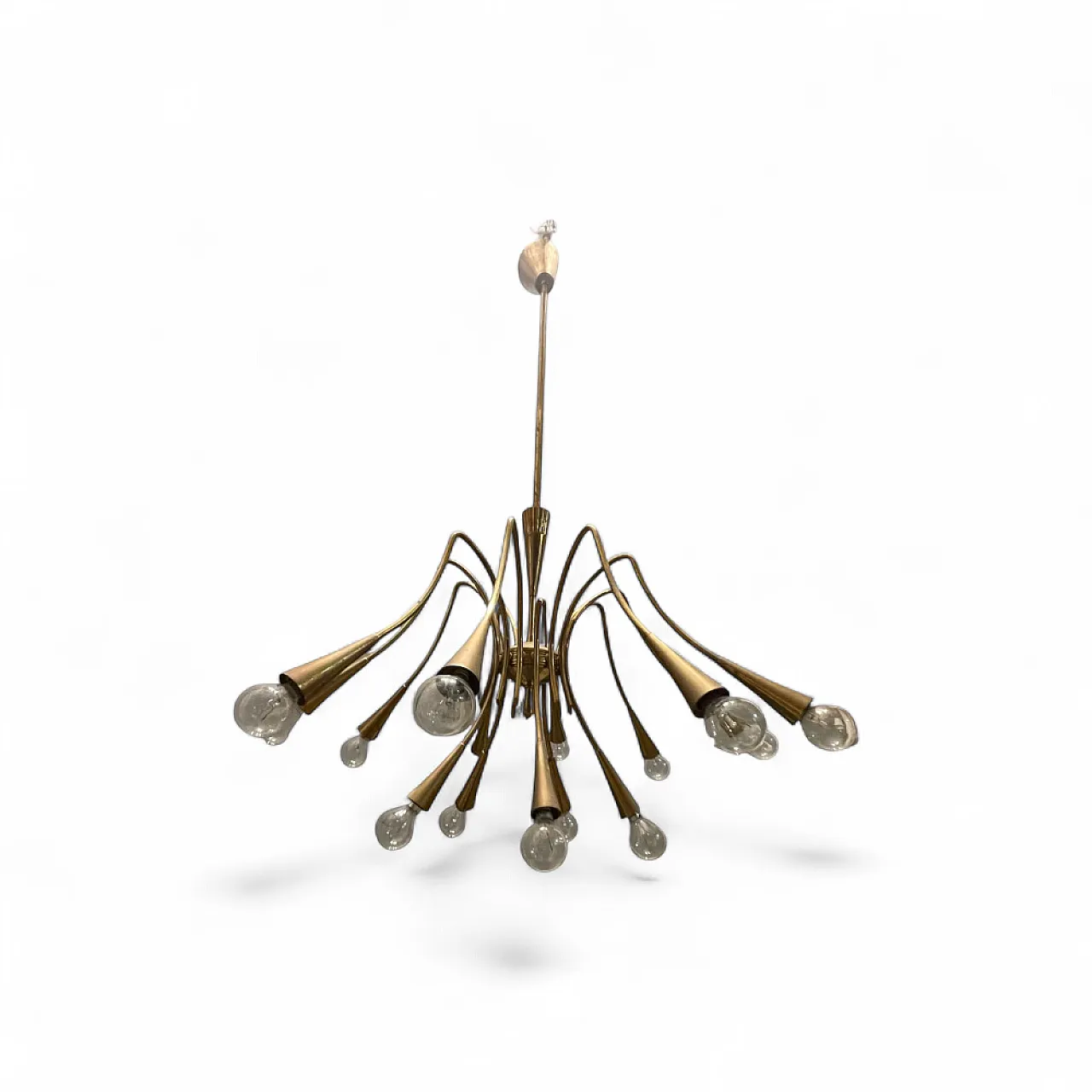 Brass chandelier from Stilnovo, 1950s 14
