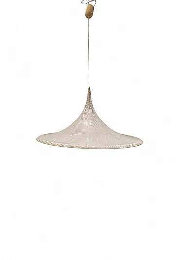 Mid-Century Reticello pendant lamp in plastic, 1960s
