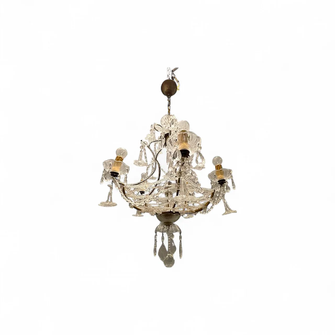 Murano crystal chandelier, 1950s 14
