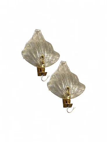 Pair of Murano glass wall lights, 1970s
