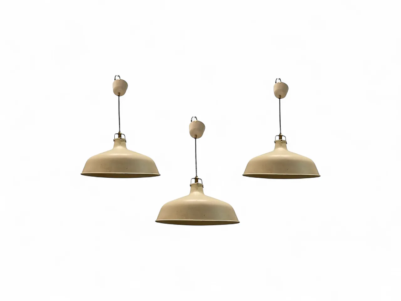 3 Industrial Pendant Lights, 1960s 13