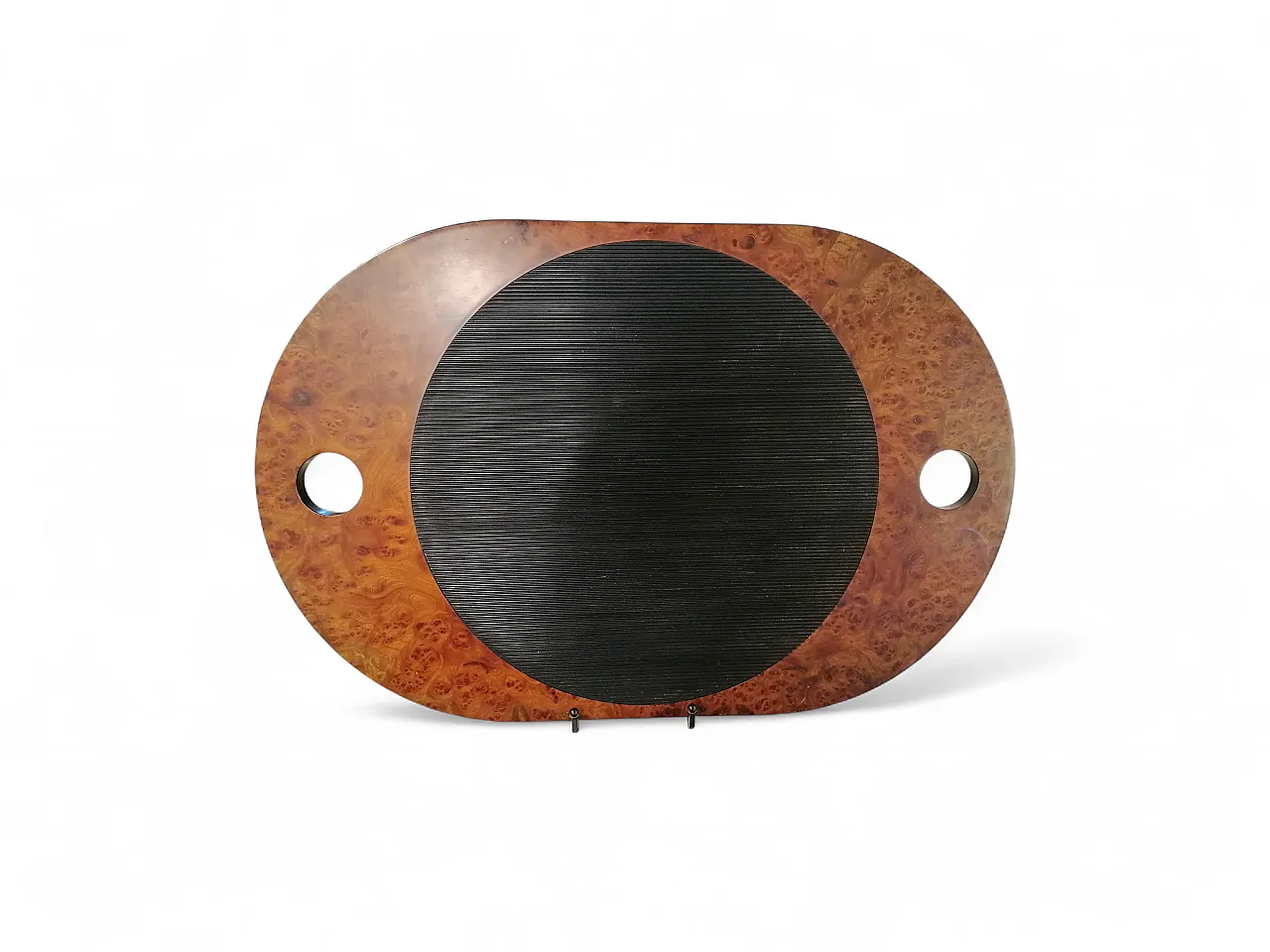 Walnut and leather tray, 1980s 9