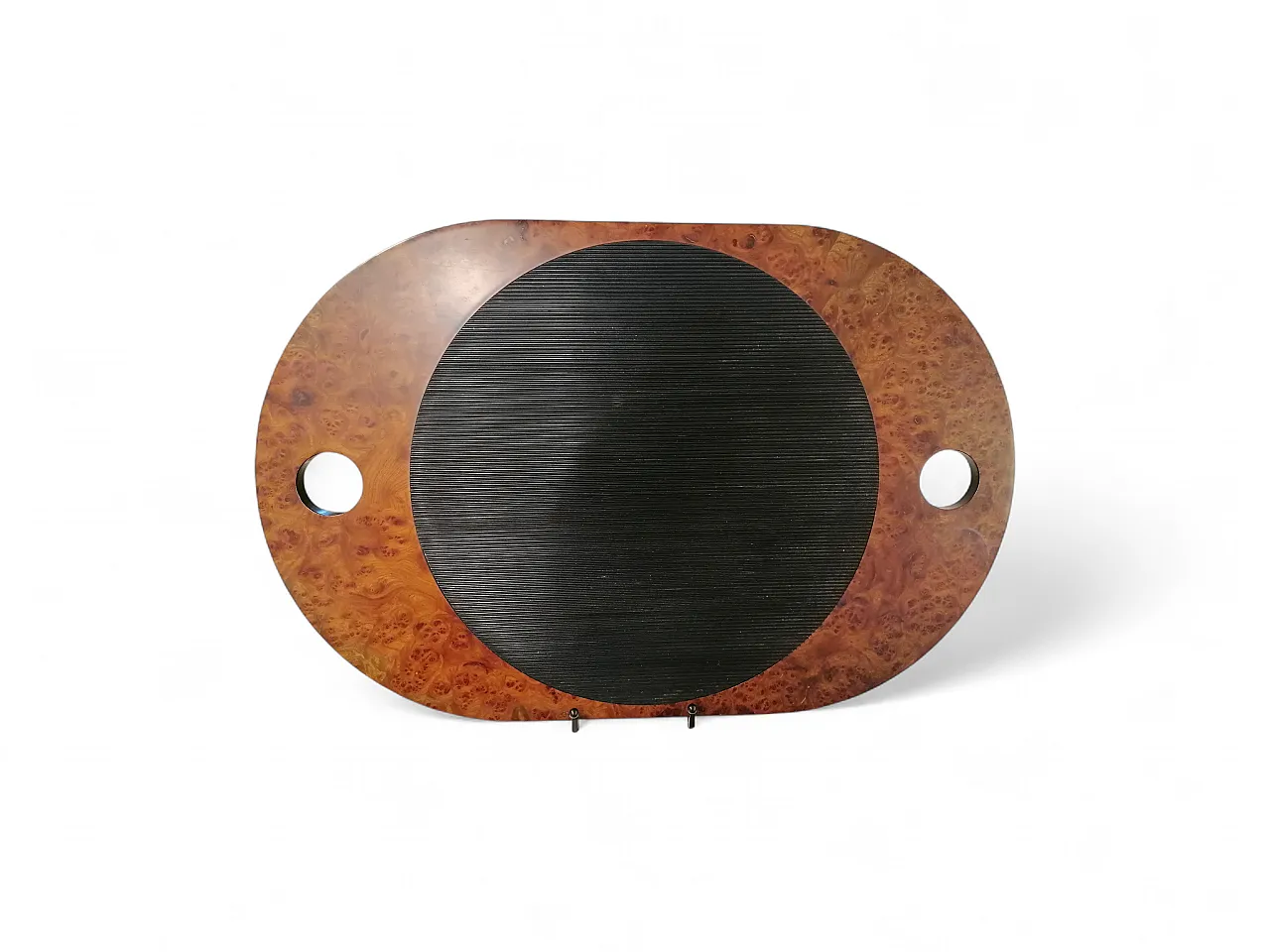 Walnut and leather tray, 1980s 10