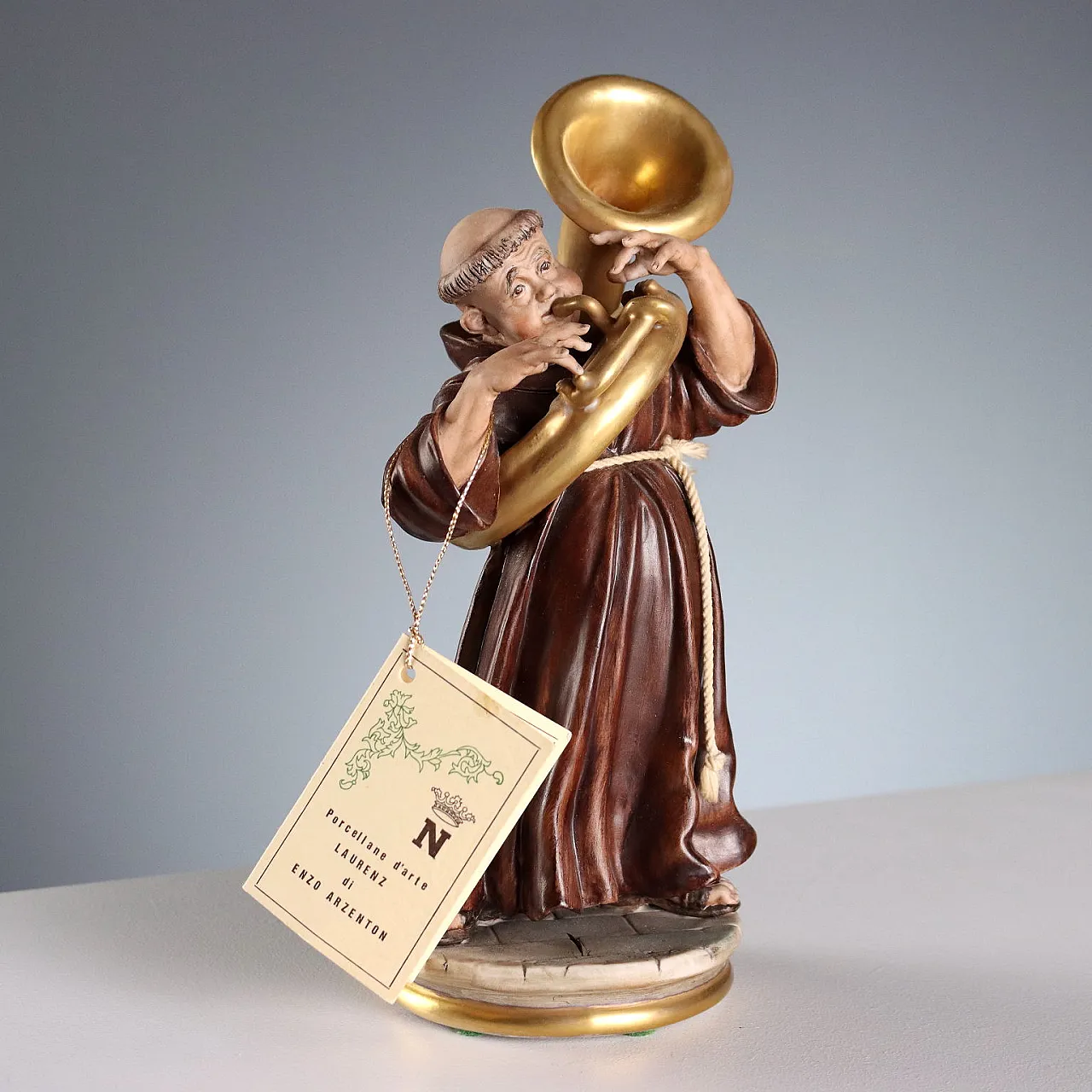 3 Ceramic figures depicting monks playing, 20th century 3