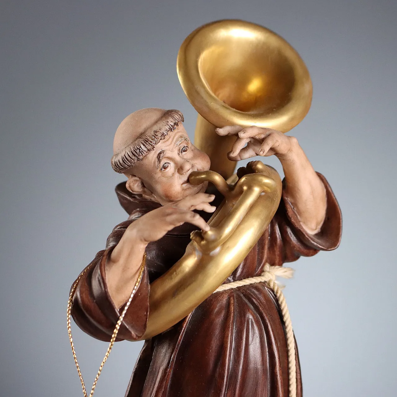 3 Ceramic figures depicting monks playing, 20th century 4