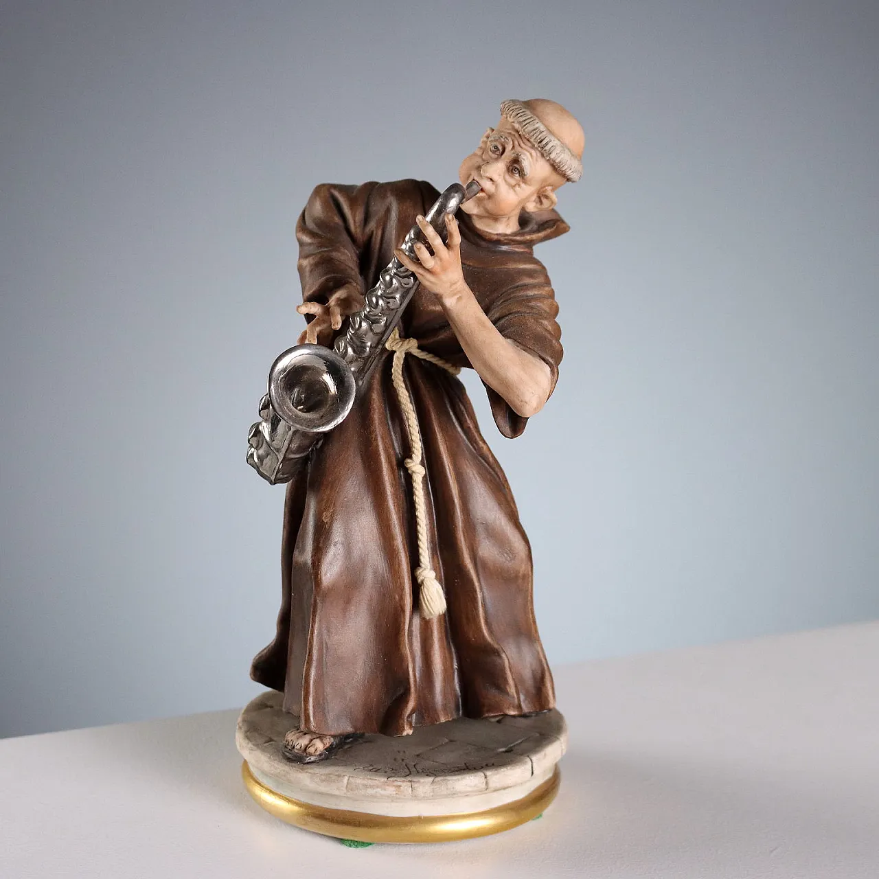 3 Ceramic figures depicting monks playing, 20th century 7