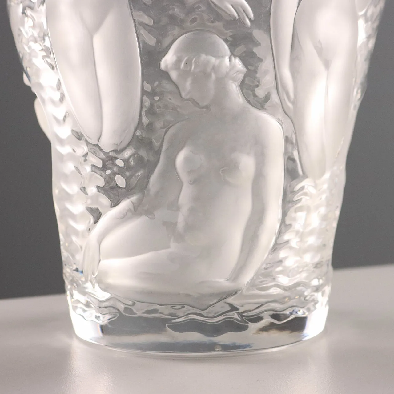 Vaso in cristallo satinato con decoro raffigurante Ondine, '900 4