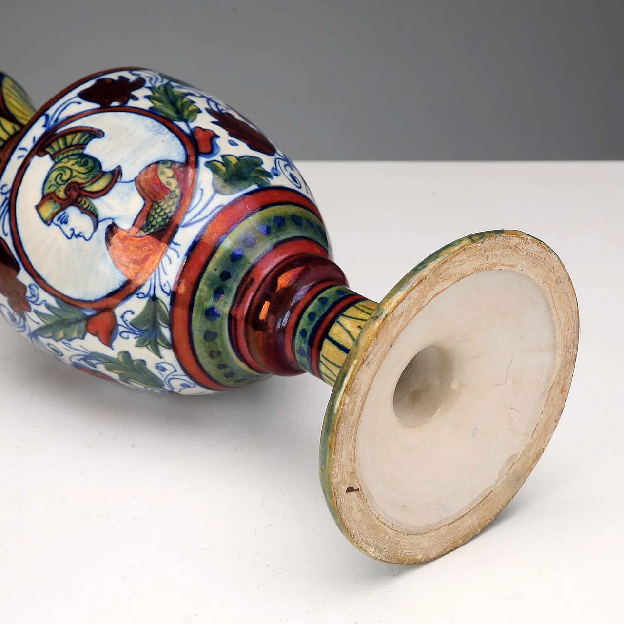 Glazed majolica jug with ovoid body, 20th century 5