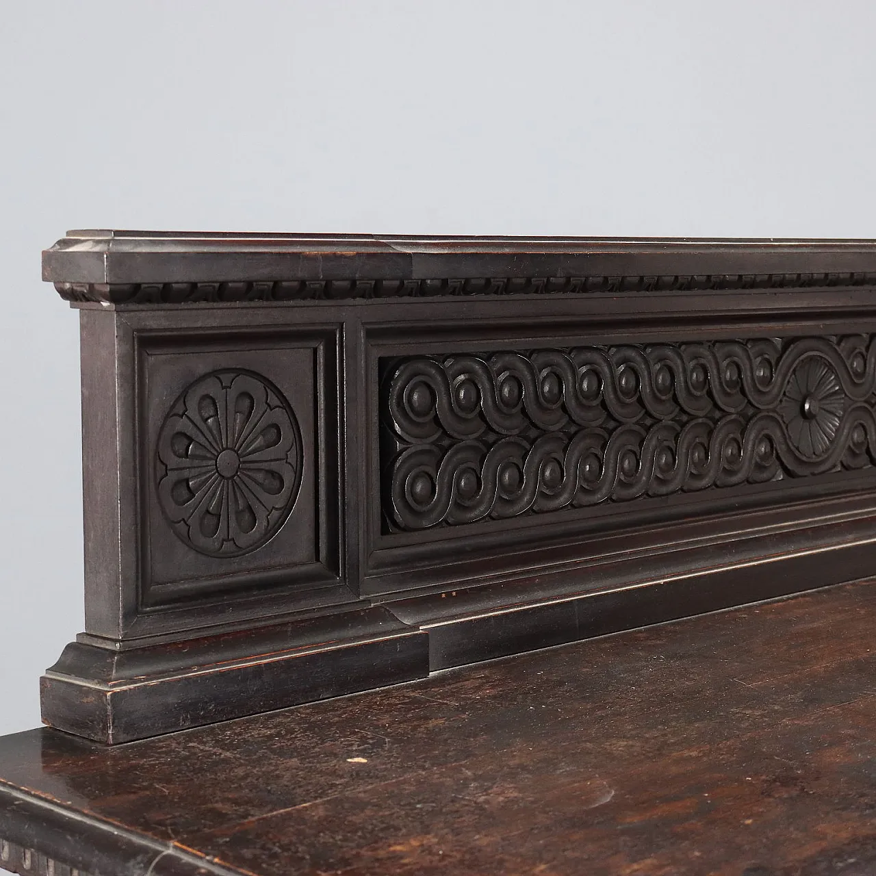 Credenza in stile neorinascimentale in noce ebanizzata, fine '800 4