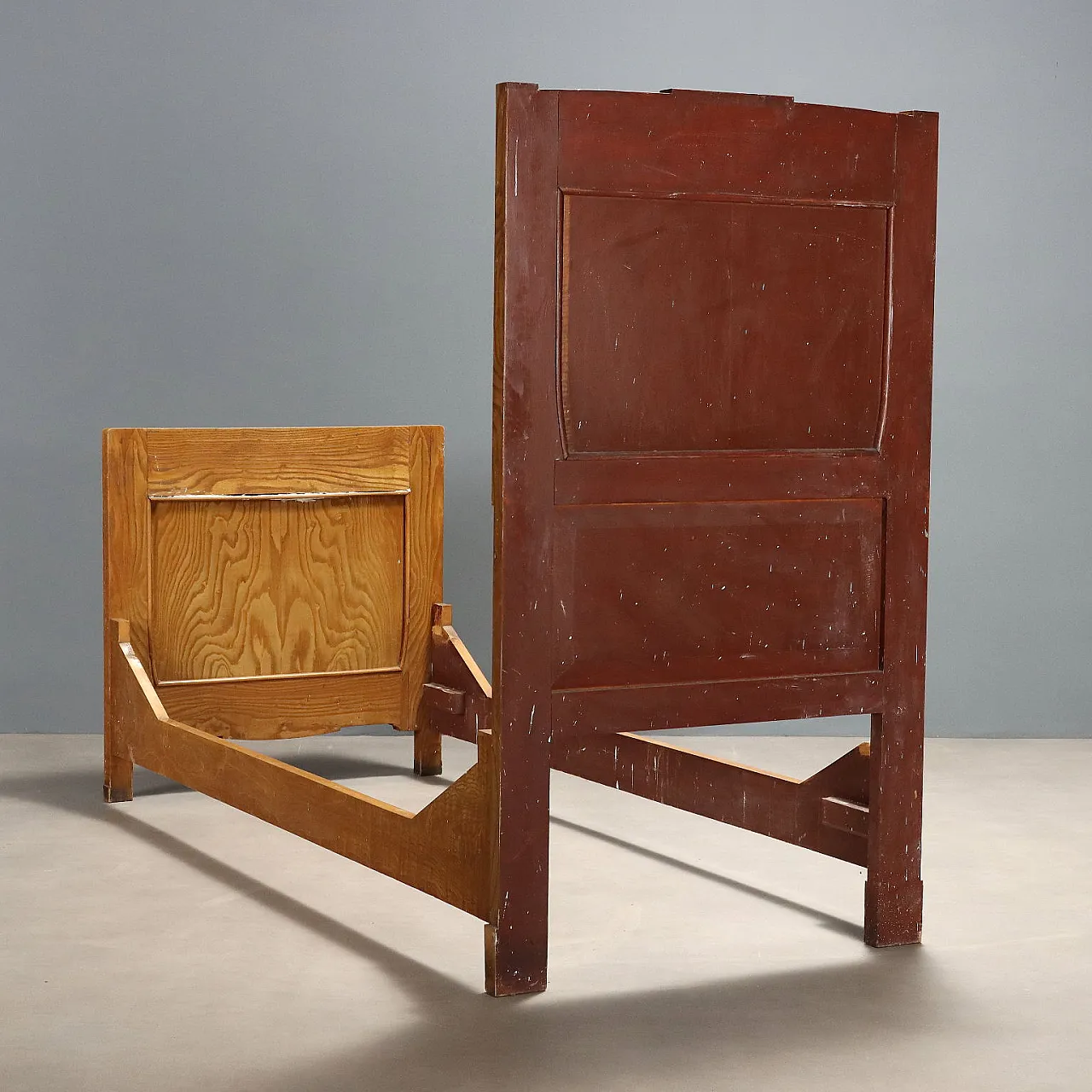 Liberty style oak single bed, early 20th century 9