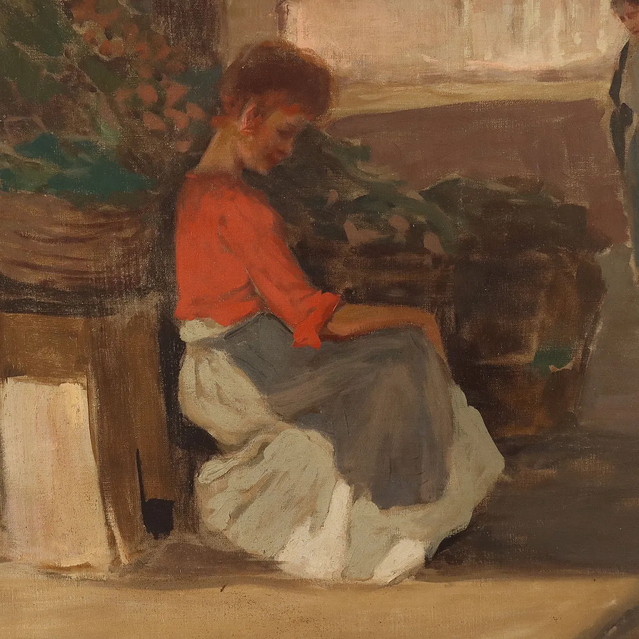 Paolo Baroni, olio su tela con cornice, primo '900 4