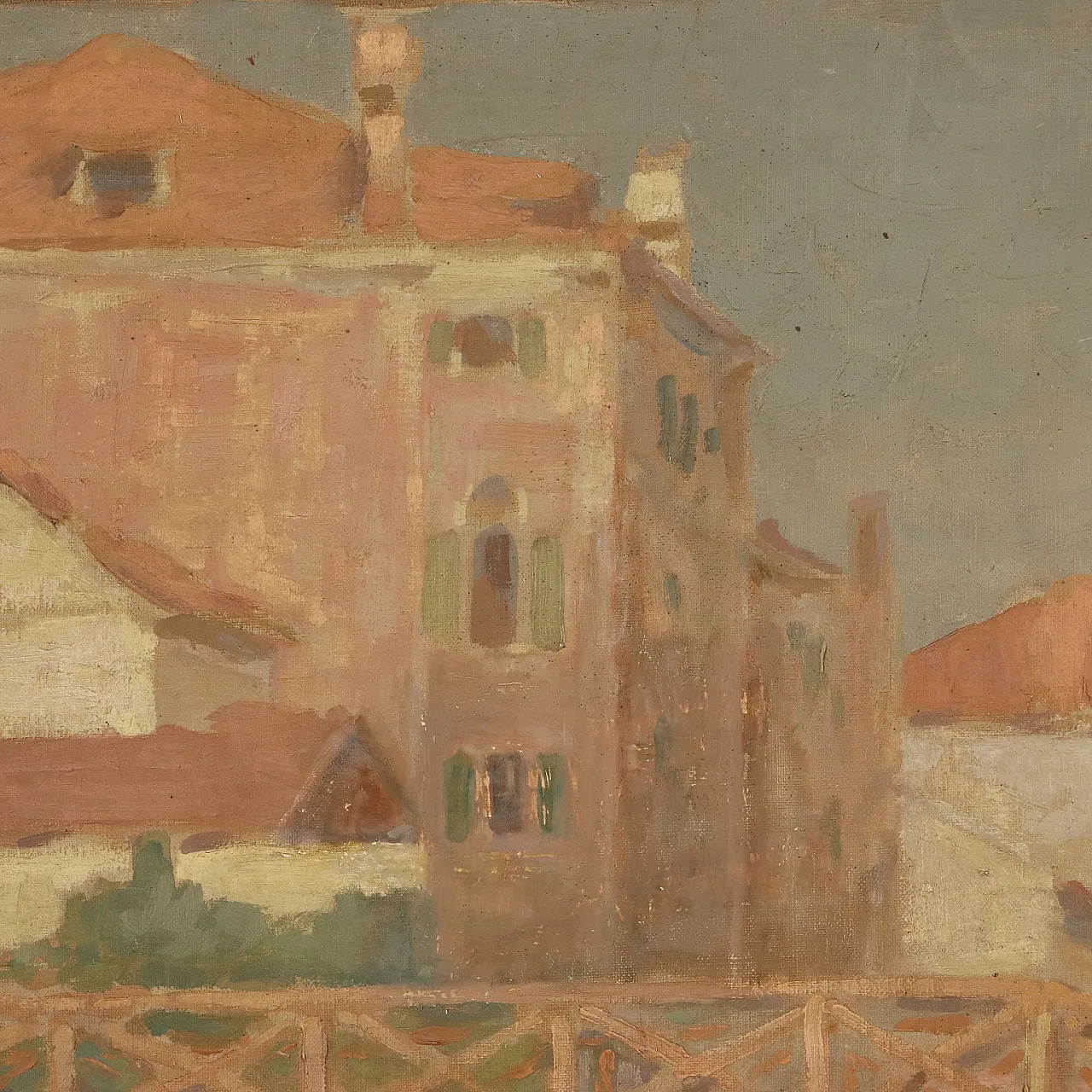 Paolo Baroni, olio su tela con cornice, primo '900 6