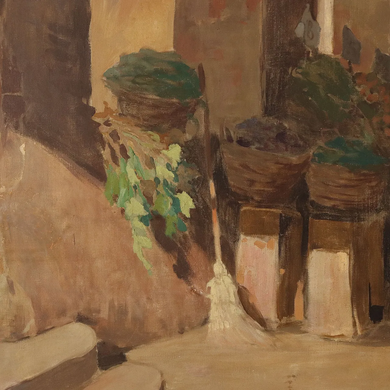 Paolo Baroni, olio su tela con cornice, primo '900 7