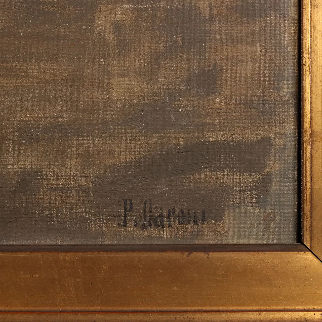 Paolo Baroni, olio su tela con cornice, primo '900 8