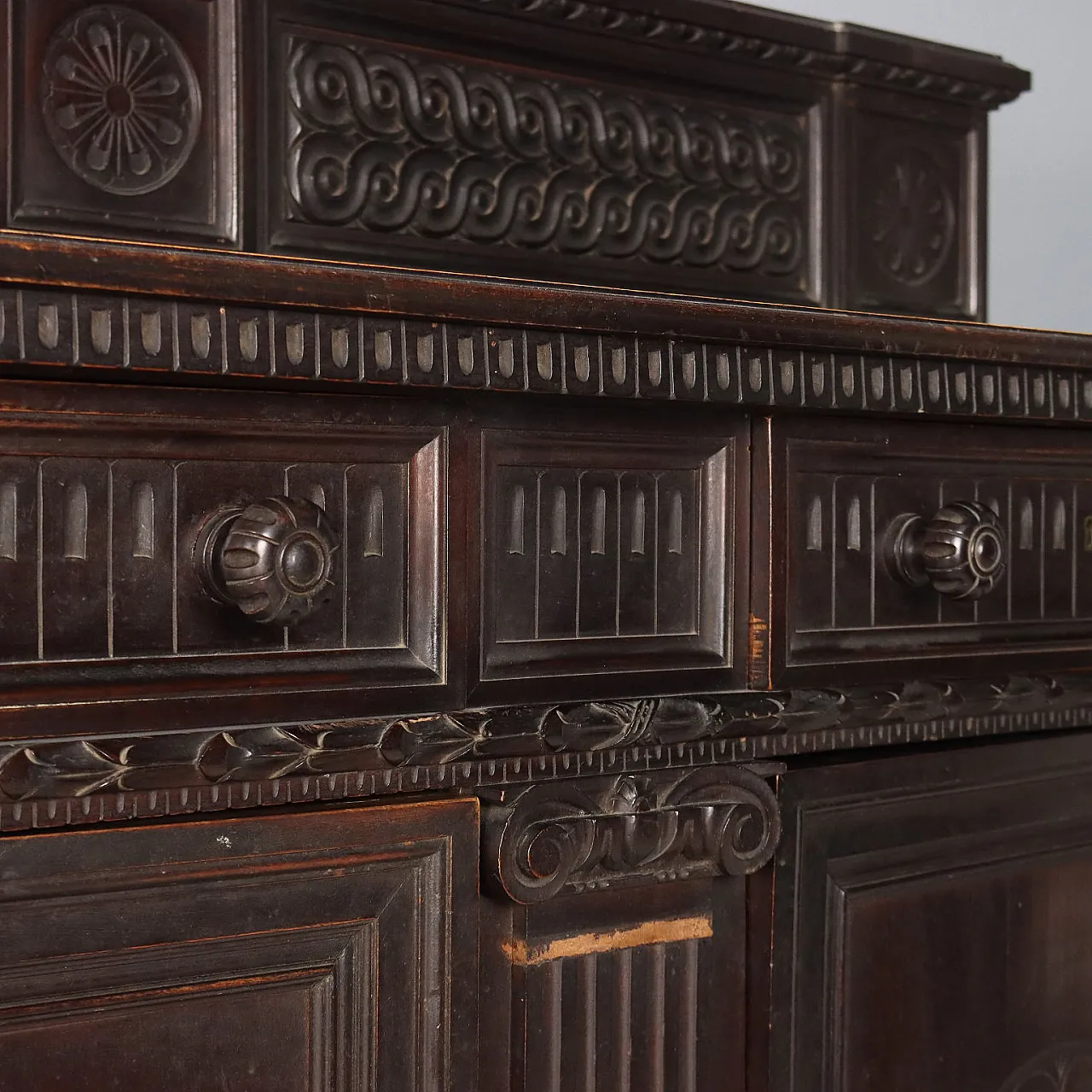 Credenza in noce ebanizzata, fine '800 5