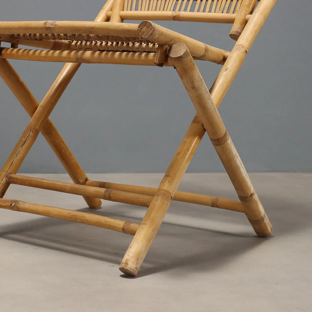 4 Bamboo folding chairs, late 20th century 6