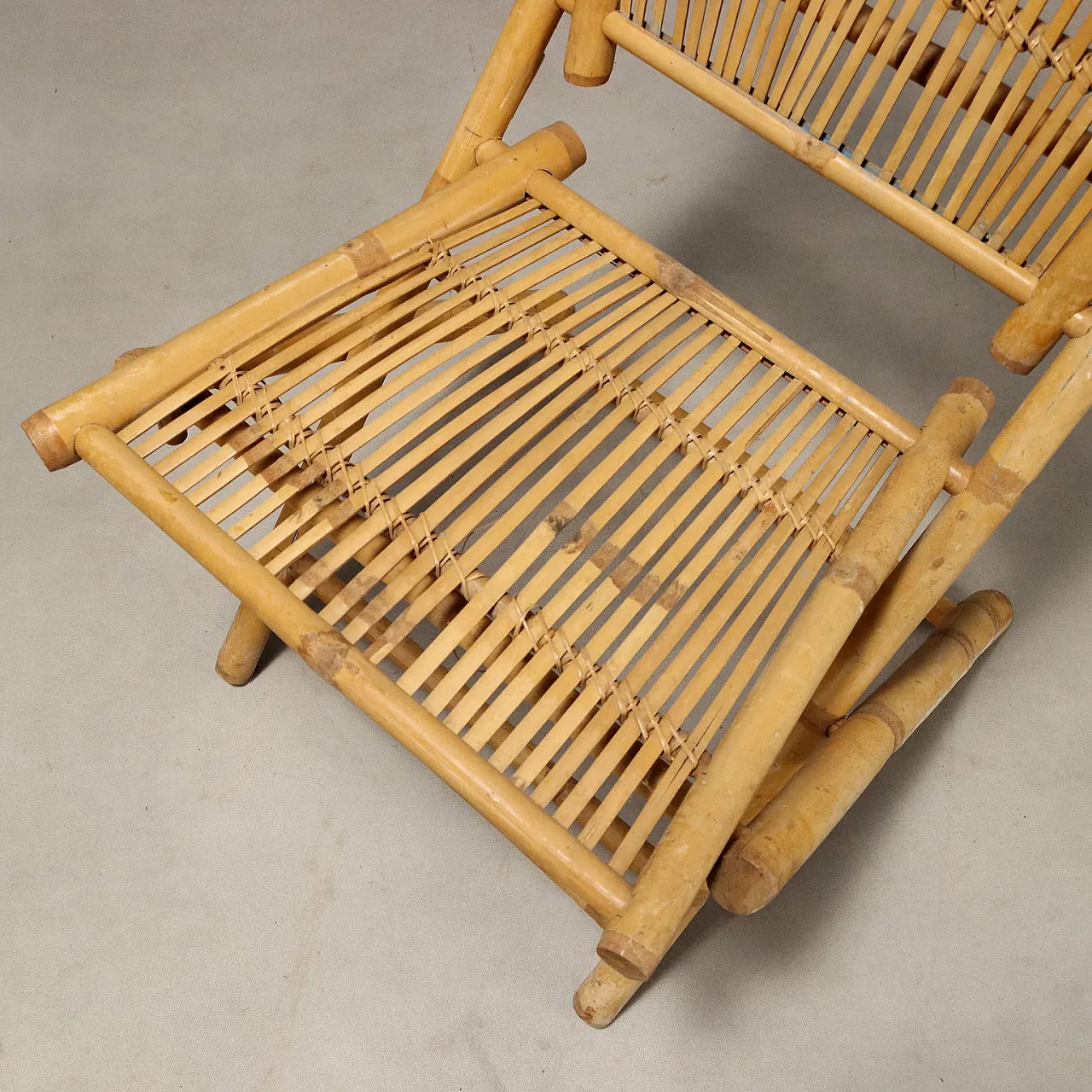 4 Bamboo folding chairs, late 20th century 7