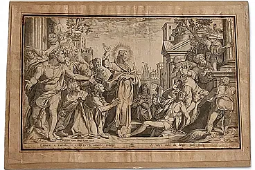 Resurrezione di Lazzaro, incisione di Cristoforo Bianco, '500