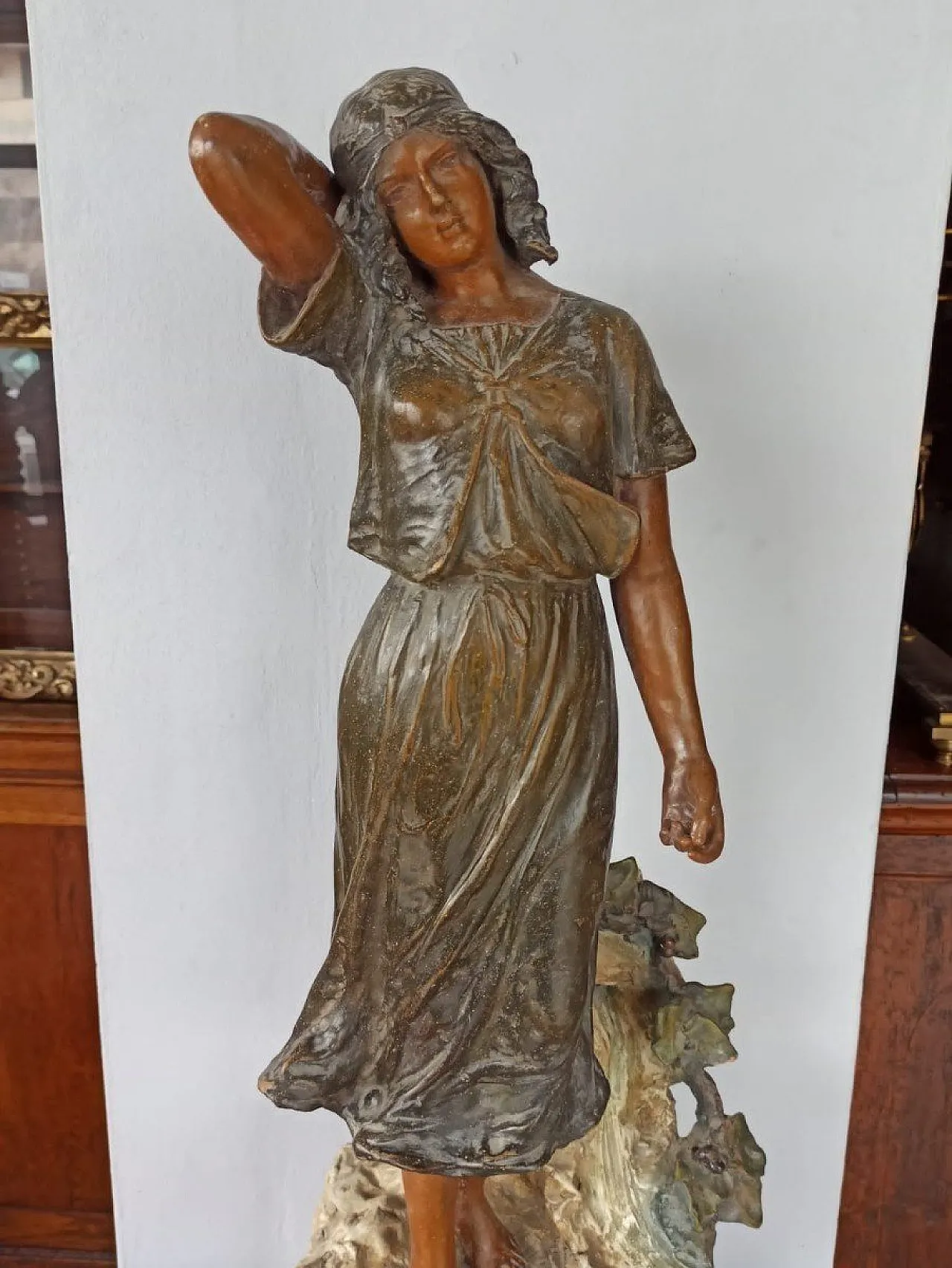 Odalisca di Enrico Lazar, scultura in terracotta, primo '900 3