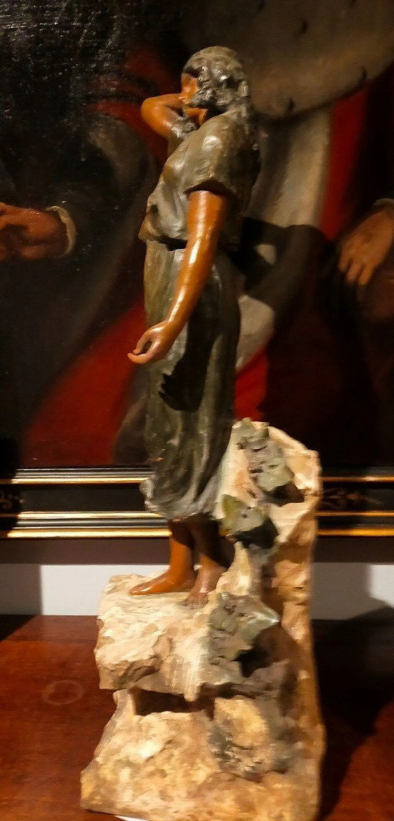 Odalisca di Enrico Lazar, scultura in terracotta, primo '900 5
