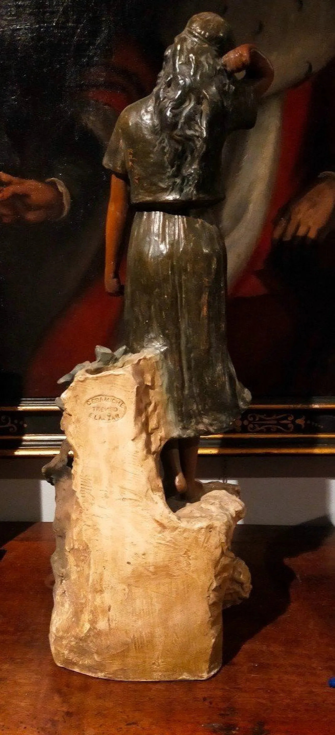 Odalisca di Enrico Lazar, scultura in terracotta, primo '900 6