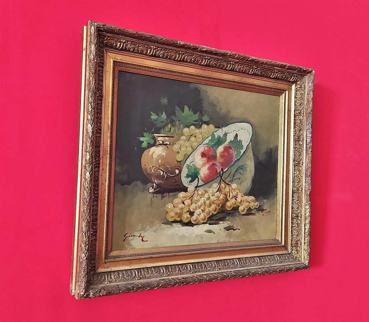 Still Life with Grapes, oil on canvas, 19th century 1